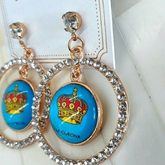 3 For $15 Loteria La Corona Dangle Earrings NEW - Picture 3 of 3